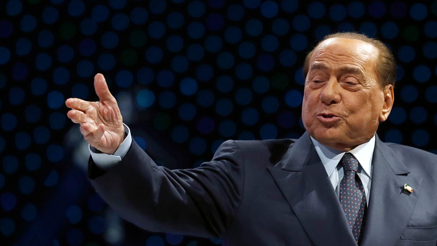 Silvio Berlusconi, Italian former Premier and President of Forza Italia party.