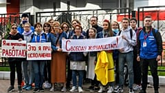 Сотрудники TUT.BY на акции протеста в Минске. Сентябрь 2020 года