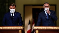 Fransa Cumhurbaşkanı Emmanuel Macron, Irak Başbakanı Kazımi