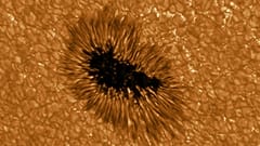 A sunspot observed in high resolution by the GREGOR telescope at the wavelength 430 nm.