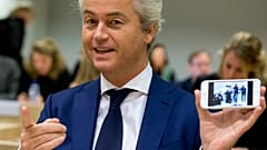 Populist anti-Islam lawmaker Geert Wilders at his hate-speech trial in March 2016. 