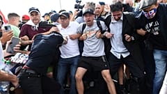 Anti-migrant protesters demonstrate against immigration and the journeys made by refugees crossing the Channel