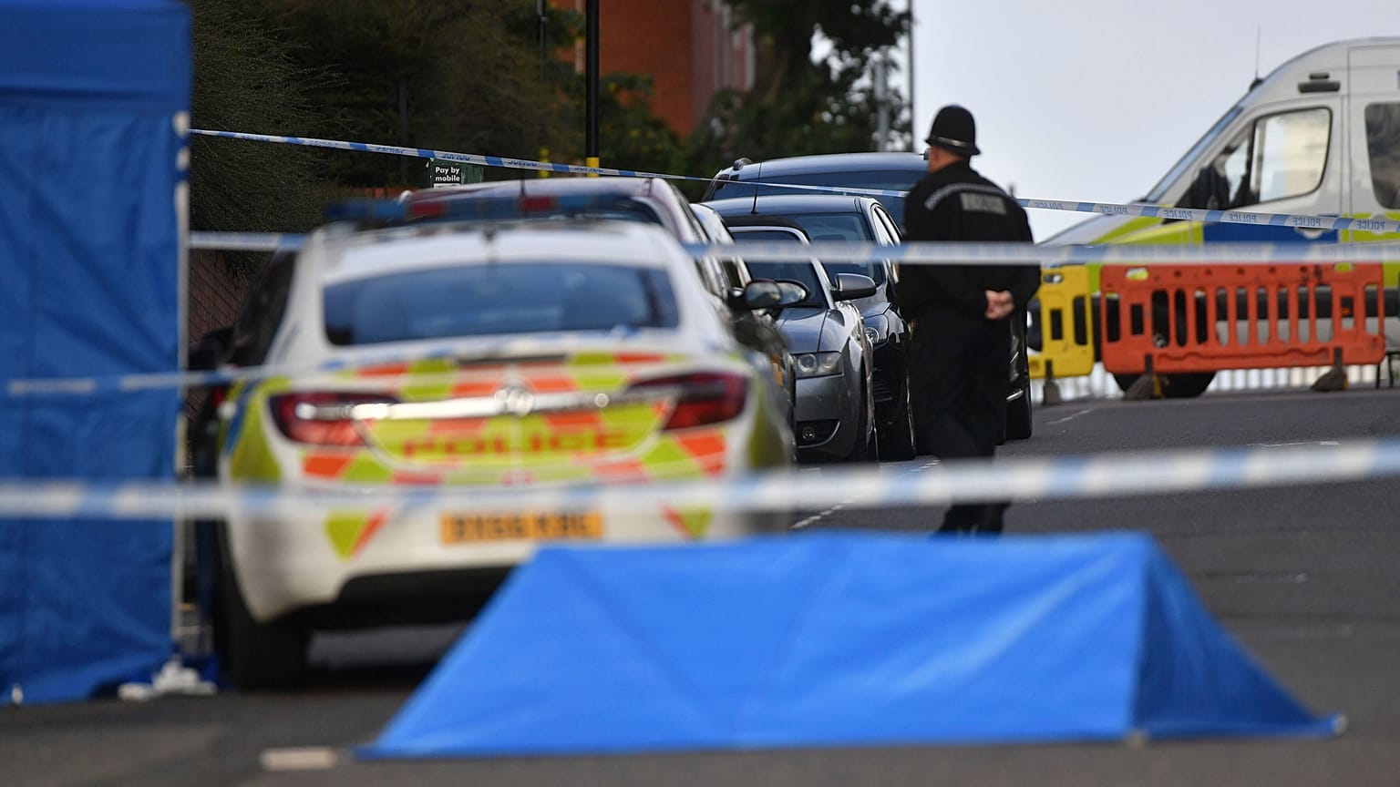 Gesperrte Straße nach dem Vorfall in Birmingham