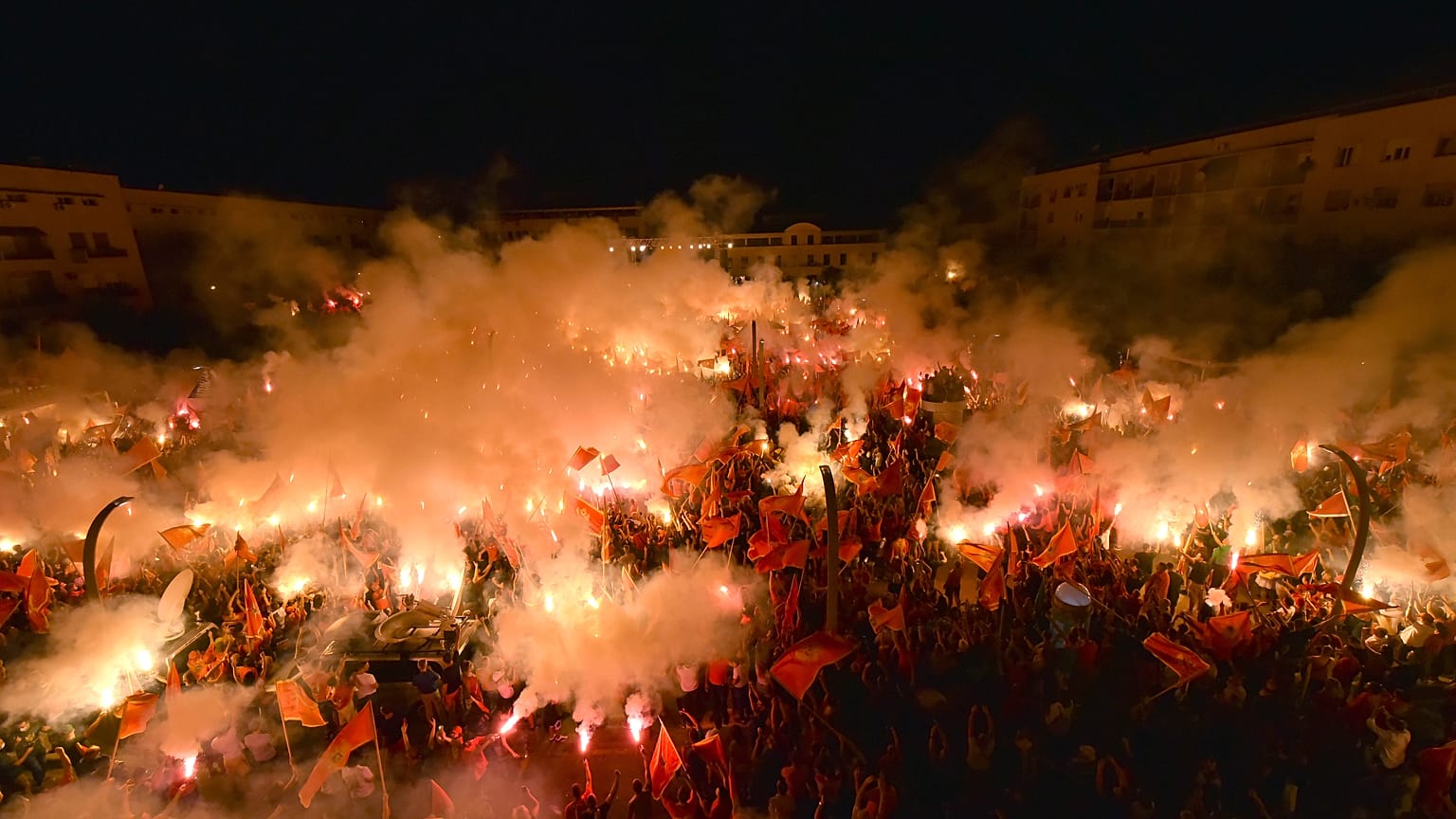Manifestazione a Podgorica nella notte tra il 6 e il 7 settembre