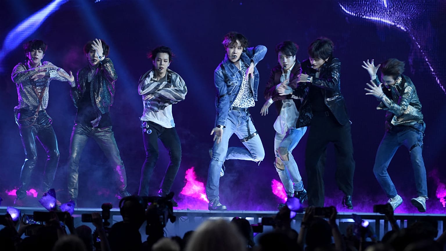 BTS performs "Fake Love" , “Dynamite” was the group’s first all-English song