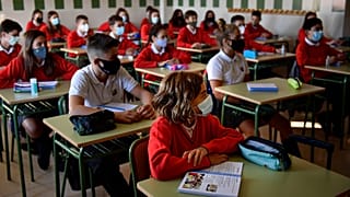 Des élèves dans une école de Pamplune le 7 septembre 2020