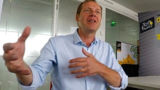 El director del Tour Christian Prudhomme durante una entrevista en junio de 2019