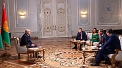 Alexandre Loukachenko répondant à un groupe de journalistes russes, Minsk, 8 septembre 2020