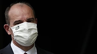 Der französische Ministerpräsident Jean Castex bei der Siegerehrung nach der 8.Etappe der Tour de France, 5.9.2020