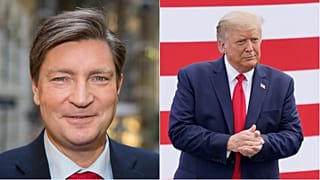 Norway MP Christian Tybring-Gjedde, left, and US President Donald Trump