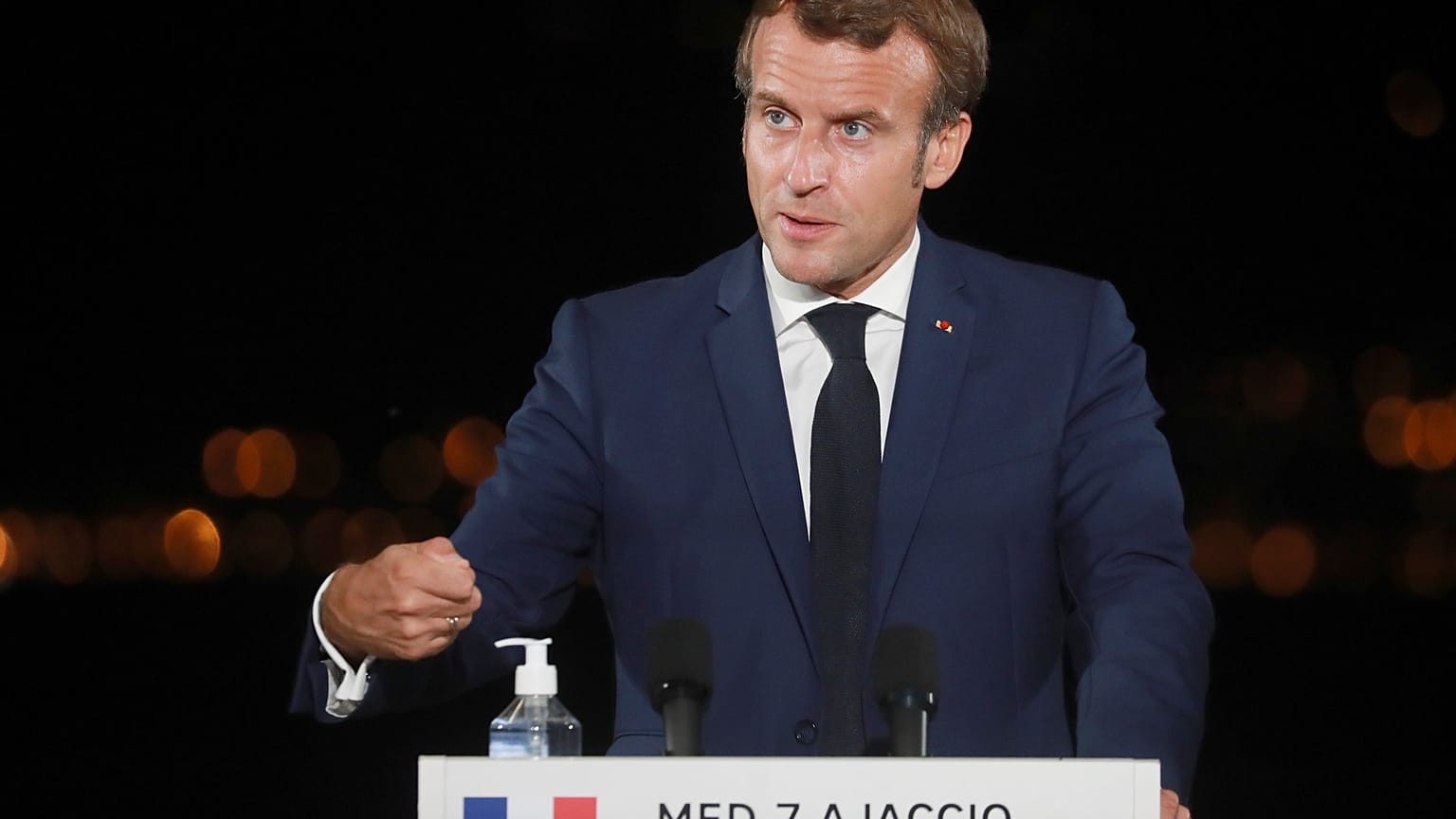 Emmanuel Macron à Porticcio, Corse.