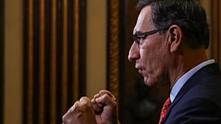 El presidente de Perú, Marín Vizcarra, durante un discurso