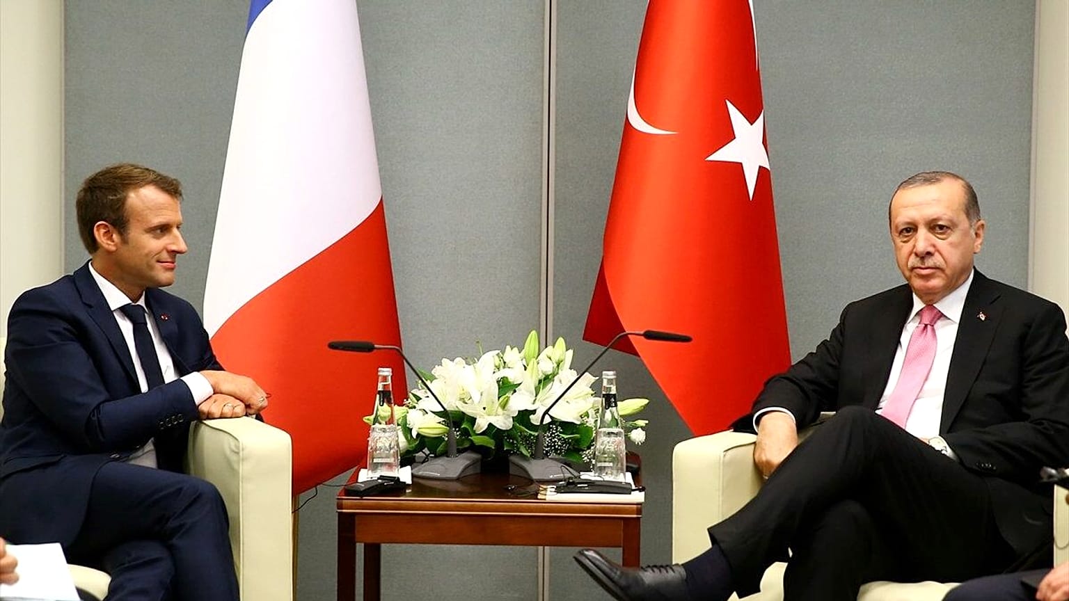 Cumhurbaşkanı Recep Tayyip Erdoğan ile Fransa Cumhurbaşkanı Emmanuel Macron