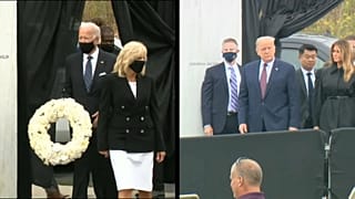 Donald Trump e Joe Biden em campanha no 11 de setembro