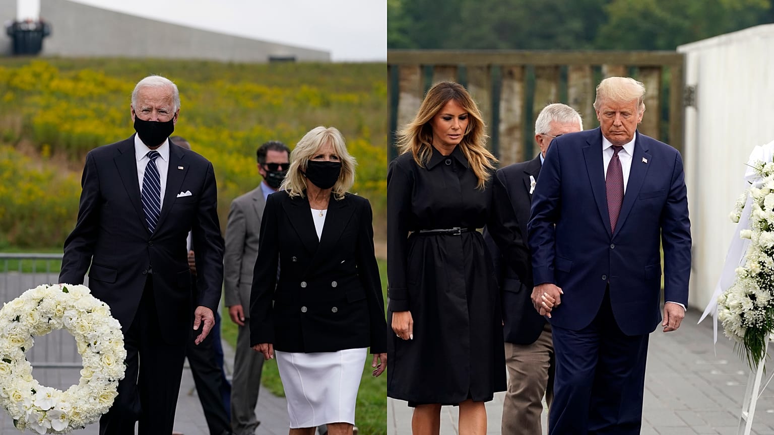 Los dos candidatos a la presidencia de Estados Unidos acudieron a los solemnes actos del 11-S en Pensilvania y Nueva York. El 11 de septiembre de 2020. 