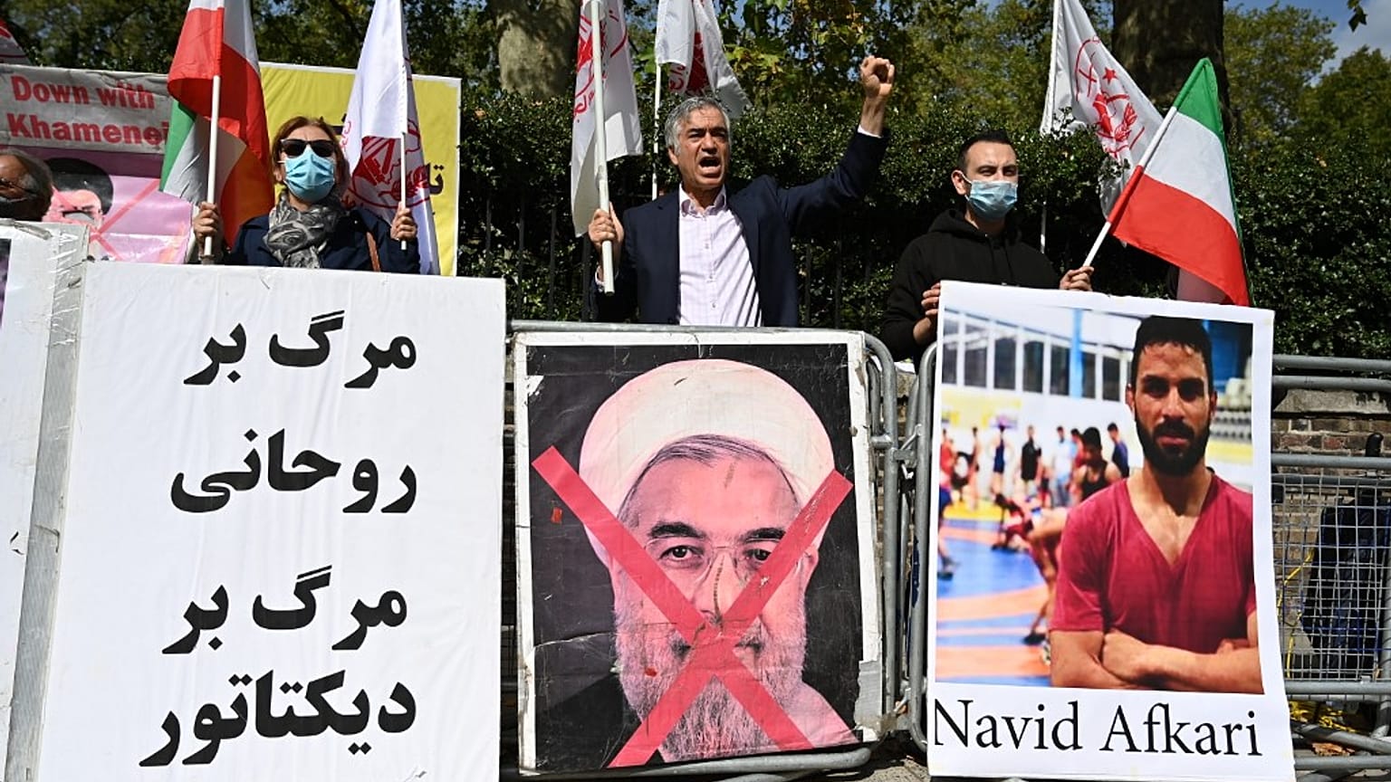 Protest in London nach der Hinrichtung von Navid Afkari in Iran