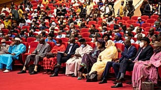 Des délégués participent à une conférence sur la transition vers un pouvoir civil à Bamako au Mali, le 10 septembre 2020
