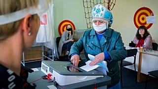 Избирательный участок в Ленинградской области. 