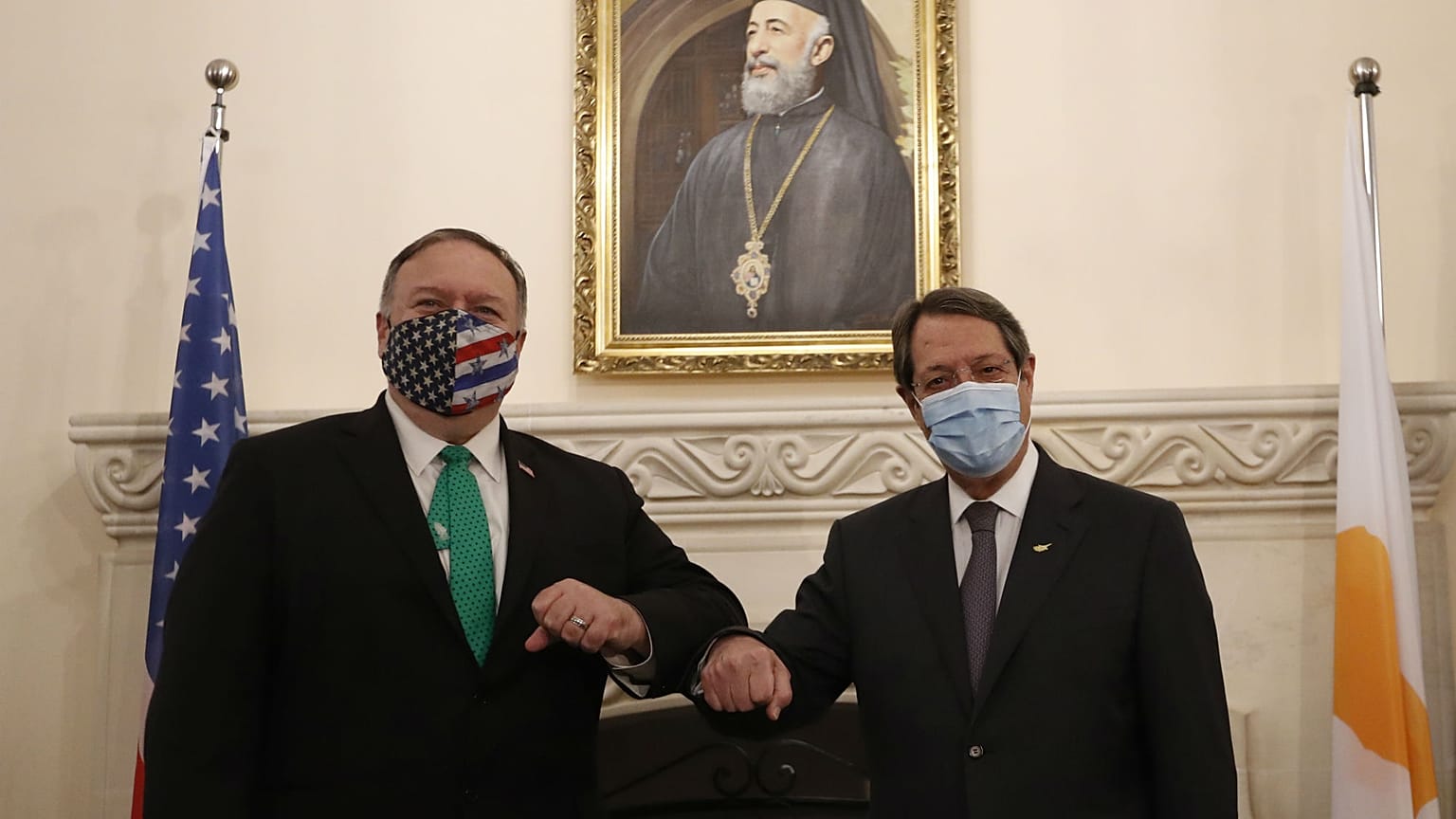 ABD Dışişleri Bakanı Mike Pompeo, Kıbrıs ziyareti kapsamında Pompeo, Rum Lider Nikos Anastasiadis ile görüştü