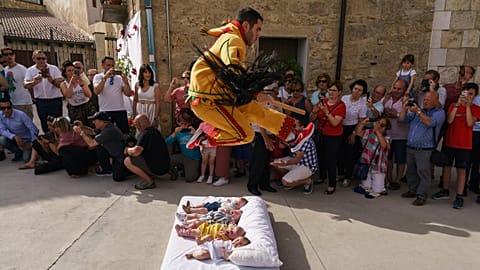  'El Salto del Colacho' (The Devil's Jump) baby jumping festival, in Castrillo de Murcia