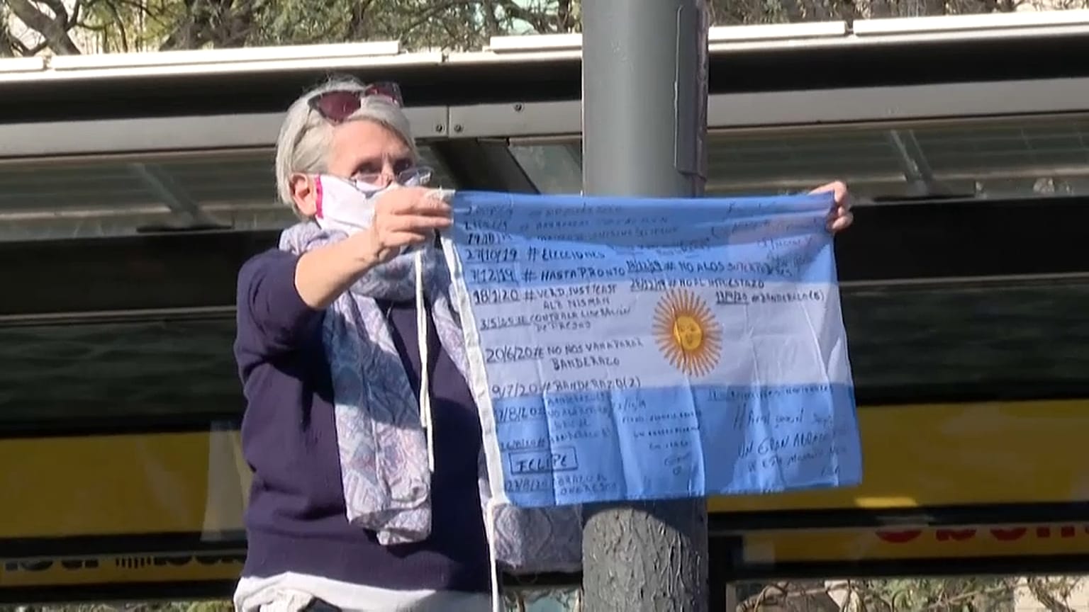 Demonstrantin in Buenos Aires