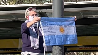 Demonstrantin in Buenos Aires