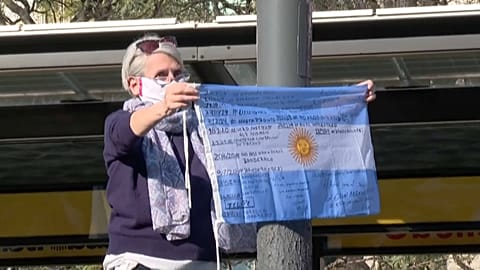 Demonstrantin in Buenos Aires
