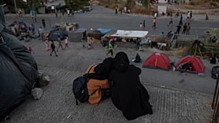 مهاجرون بالقرب من مدينة ميتلين شمال شرقي جزيرة لسبوس, 2020/09/13