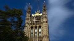 The Victoria Tower stands in Westminster, in London, Thursday, Sept. 10, 2020.