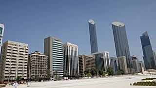 مشهد للمباني في أو ظبي/الإمارات العربية. 2020/09/01