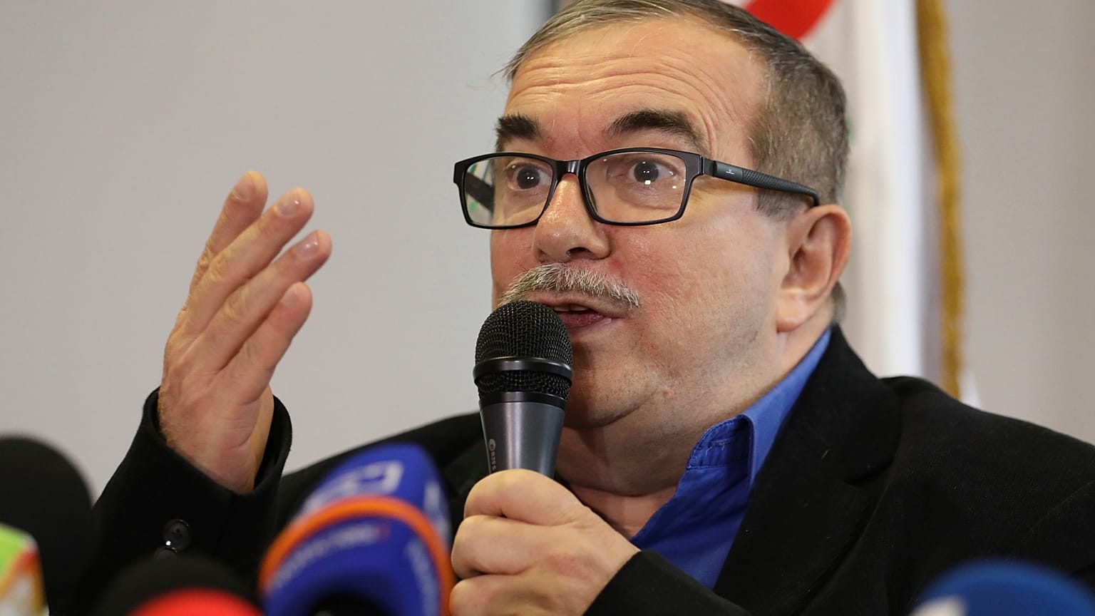 Rodrigo Londono, ex-commandant en chef des FARC, à Bogota - capitale de la Colombie - le 29 août 2019