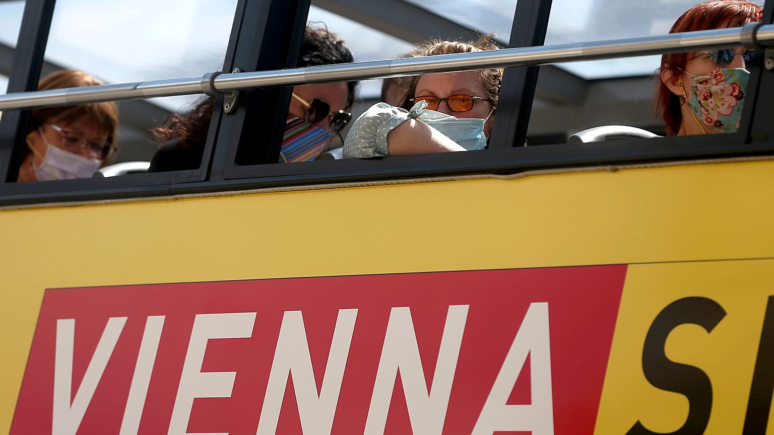 Ein Touristenbus in Wien