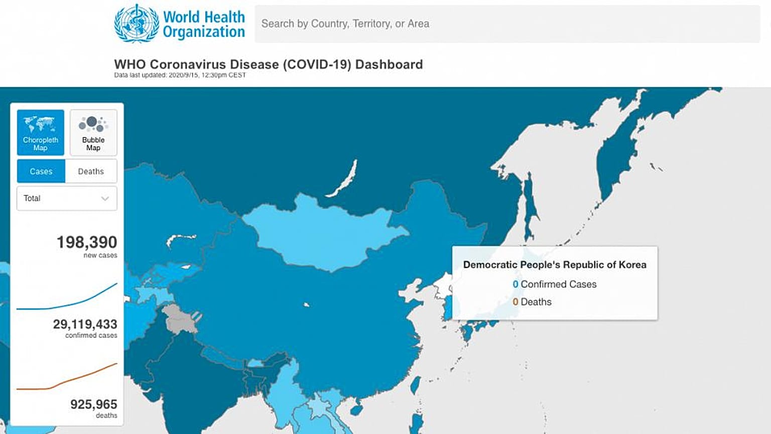 Aucune contamination en Corée du nord, pays frontalier avec la Chine ?