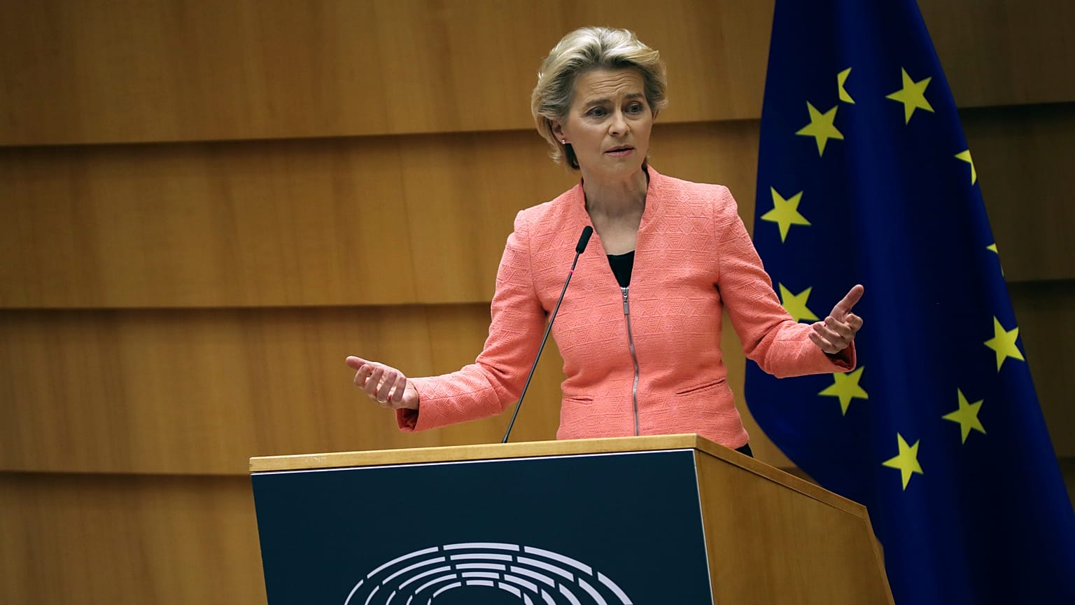 Ursula von der Leyen bizottsági elnök az Európai Parlamentben