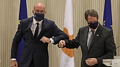 الرئيس القبرصي مع رئيس المجلس الأوروبي