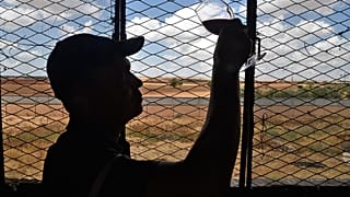 Mitarbeiter prüft Wein in Sidi Bel Abbès
