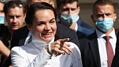 Светлана Тихановская во время визита в Варшаву