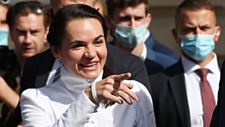Светлана Тихановская во время визита в Варшаву