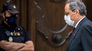 El presidente autonómico de Cataluña, Quim Torra, a la entrada del Tribunal Supremo