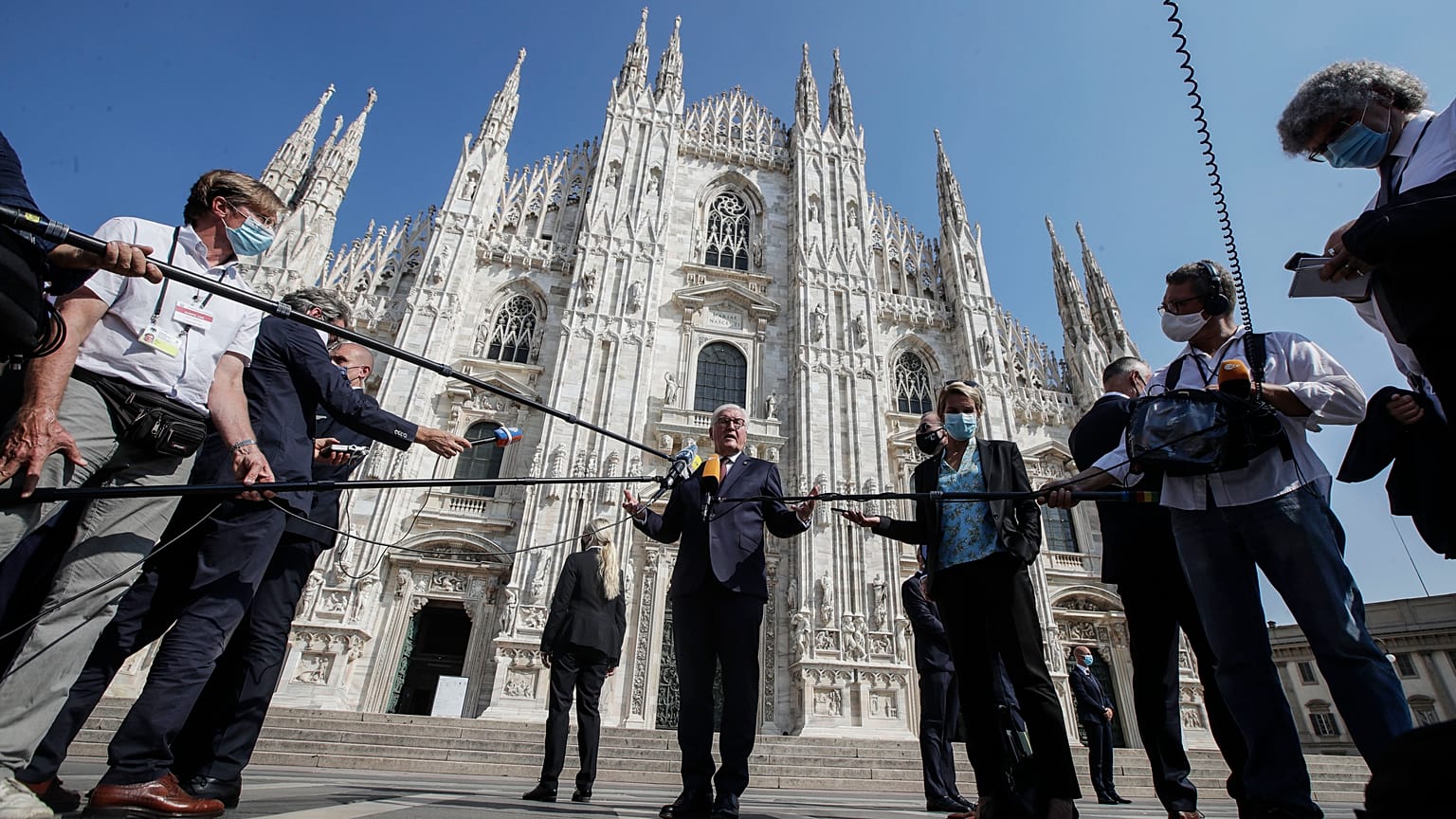Le président allemand reçu à Milan par son homologue italien le 17 septembre 2020.