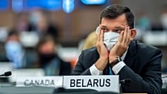 Yury Ambrazevich, Belarus' Permanent Representative to the UN Office, during the opening of 45th session of the Human Rights Council, at the UN in Geneva.