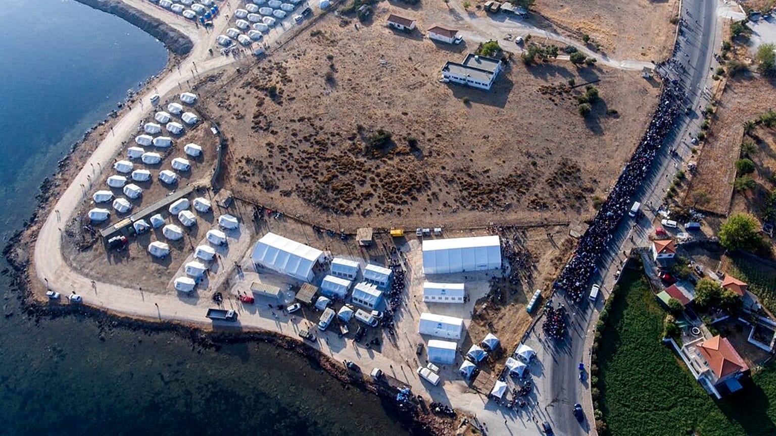 Αεροφωτογραφία της νέας δομής στο Καρά Τεπέ