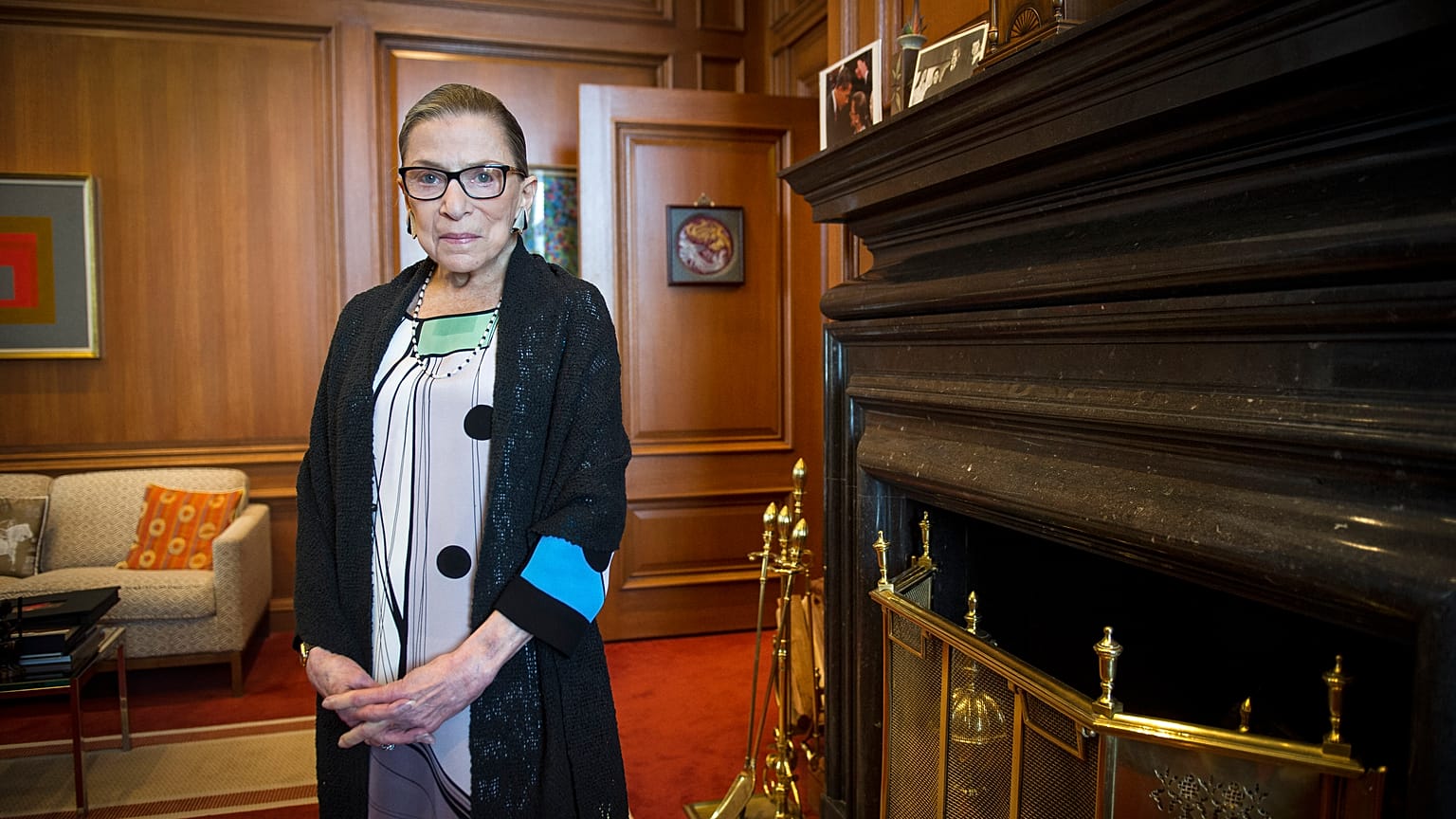 Associate Justice Ruth Bader Ginsburg is seen in her chambers in at the Supreme Court.