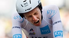 Pogacar auf der Ziellinie in La Planche des Belles Filles