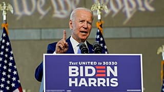Democratic presidential candidate and former Vice President Joe Biden gestures while speaking in an address about the Supreme Court.