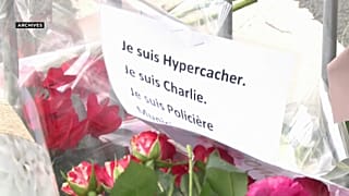 Hommage sur les lieux de l'attentat de l'Hyper Cacher, janvier 2015