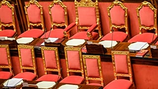 I banchi del governo al Senato