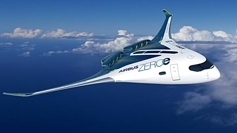 ZEROe is an Airbus concept aircraft running on hydrogen. 