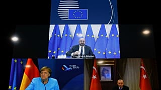 Ανγκελα Μέρκελ- Σαρλ Μισέλ-Ρετζέπ ταγίπ Ερντογάν