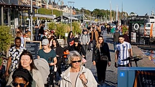 Few in Stockholm where masks, unlike other European countries.